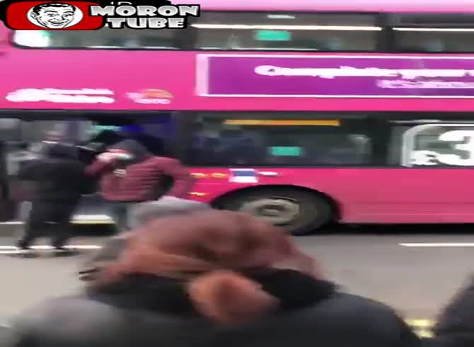 Video :A public bus is taken over by protesters